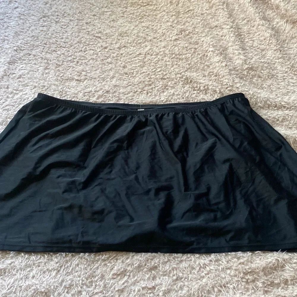 Lane Bryant Cacique Swimsuit Skirt Bottom Panties 28 Black
